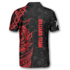 3d All Over Print Red Black Tribal Custom Billiard Polo Shirts For Men Billiard Team Uniform