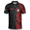3d All Over Print Red Black Tribal Custom Billiard Polo Shirts For Men Billiard Team Uniform 3