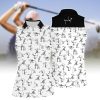 3d All Over Print Stickfigures Playing Golf Women Short Sleeve Polo Shirt Sleeveless Polo Shirt 3