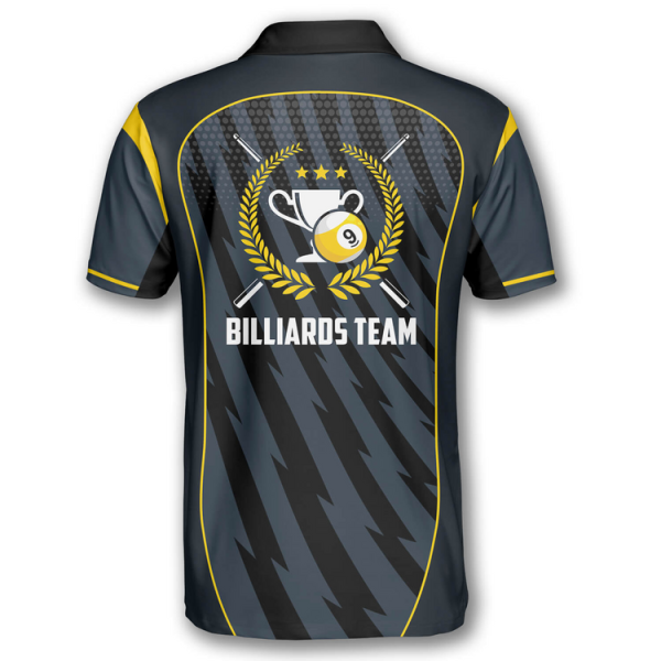 9 Ball Trophy Emblem Custom Billiard Shirts for Men, Perfect Gift for Team Billiard
