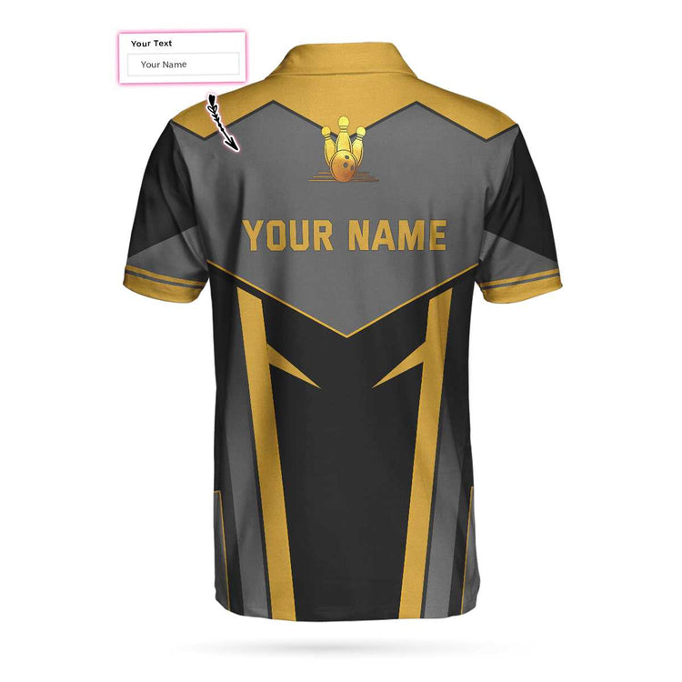 Custom Team Name Golden Bowling Custom Polo Shirt, Personalized Bowling ...