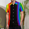 Pastel Rainbow Stripes Gay Pride Lgbt Support Hawaiian Vintage Shirt Mens Button Down Tropical Hawaii Beach Shirts 2