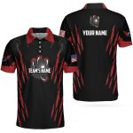 Personalized Bowling Team Monster Custom Polo Shirt, Black And Red Custom Bowling Polo, Customized Bowling Gift Coolspod