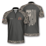Retro Camouflage Flag Custom Billiard Jerseys for Men, Uniform for Team Billiard, Flag Shirt