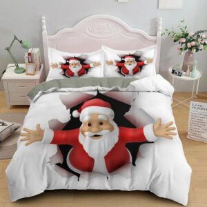 Santa Claus Reindeer Christmas Dovet Cover Bedding Set