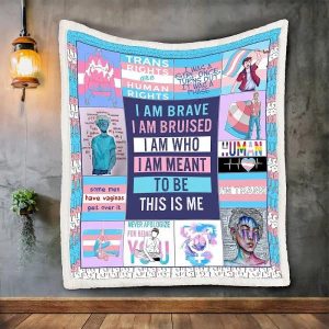 Trans Blanket, Transgender Pride Blanket, Trans Gifts, Gift For Transgender, Lgbtq Quilt Blanket