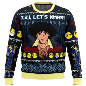 3, 2, 1, Let’s Xmas! Cowboy Bebop Ugly Christmas Sweater
