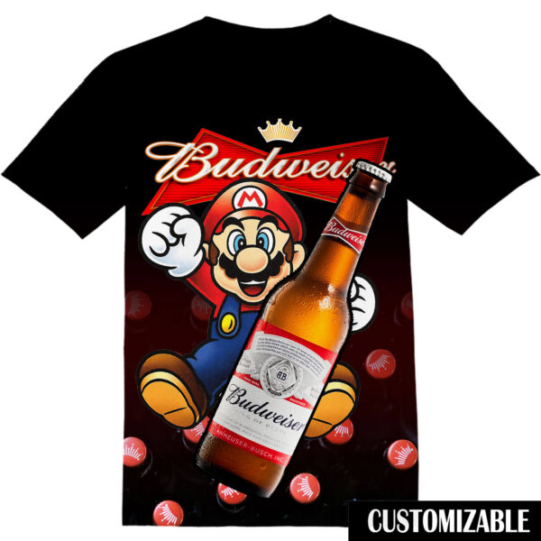 Customized Budweiser Super Mario Shirt