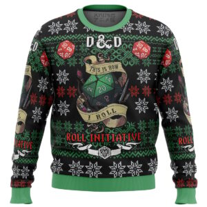 Roll Initiative Dungeons Dragons Ugly Christmas Sweater