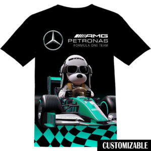 Customized Mercedes AMG Petronas F1 Team Snoopy Dog Shirt QDH
