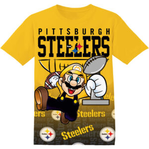 Customized NFL Pittsburgh Steelers Super Mario Shirt
