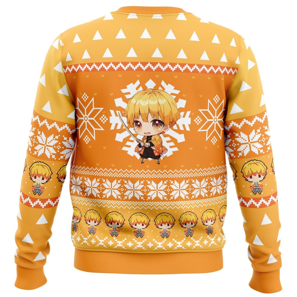 Chibi Christmas Zenitsu Agatsuma Demon Slayer Ugly Christmas Sweater