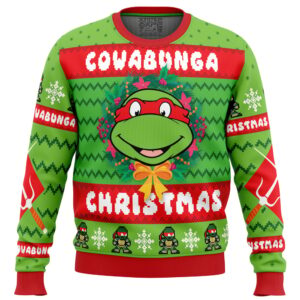 Cowabunga Raphael Christmas Teenage Mutant Ninja Turtles Ugly Christmas Sweater