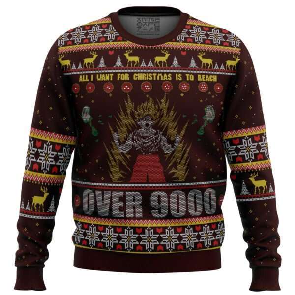 DBZ Goku Over 9000 Dragon Ball Z Ugly Christmas Sweater