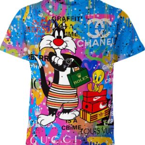 Sylvester Tweety Gucci Role Nike Looney Tunes Shirt