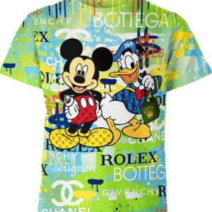 Mickey Mouse Donald Duck Louis Vuitton Dior Rolex Shirt