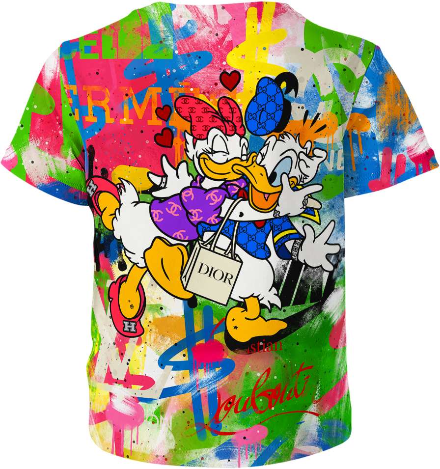 Donald Duck Daisy Duck Gucci Chanel Dior Hermes Shirt