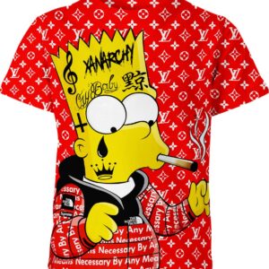 Bart Simpson Supreme The North Face Louis Vuitton Shirt