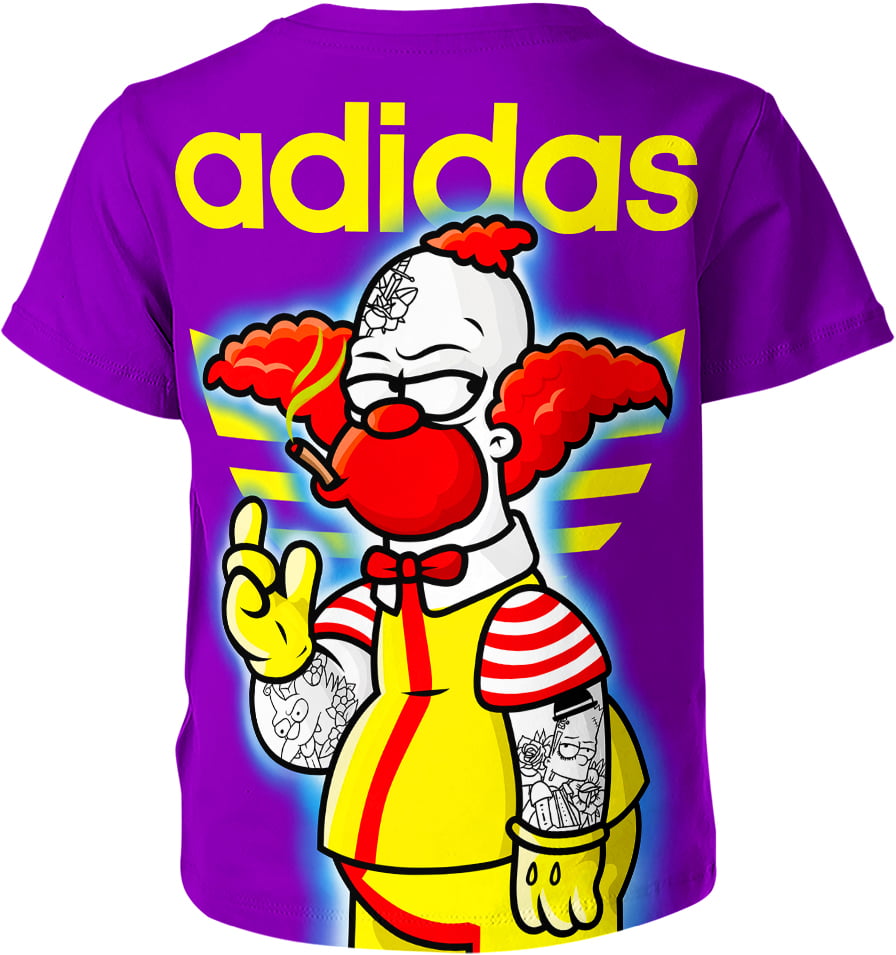 Krusty The Clown Adidas Tattoo Shirt