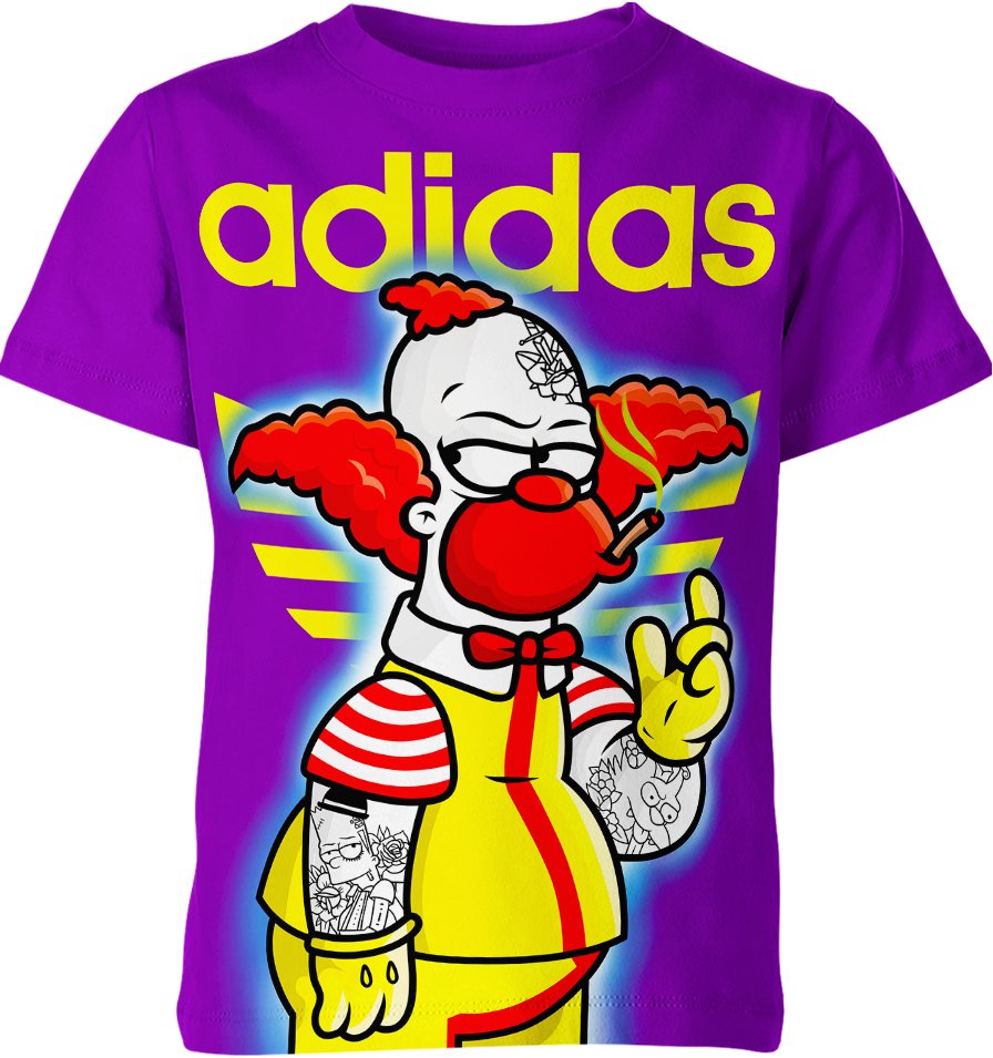 Krusty The Clown Adidas Tattoo Shirt