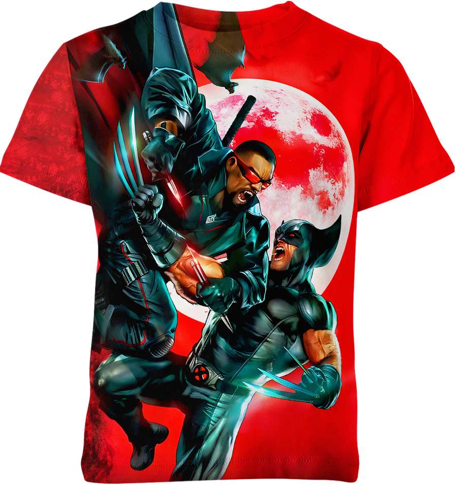 Blade Vampire Vs Wolverine From X-Men Shirt