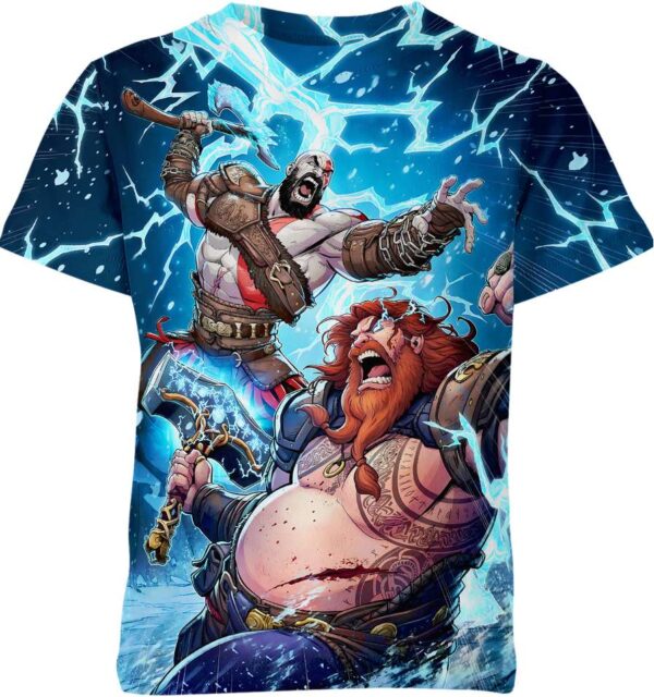 God Of War Ragnarok – Kratos Vs Thor Marvel Comics Shirt