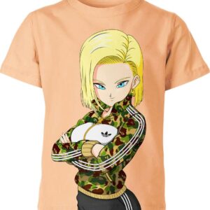 Android 18 From Dragon Ball Z Adidas Shirt