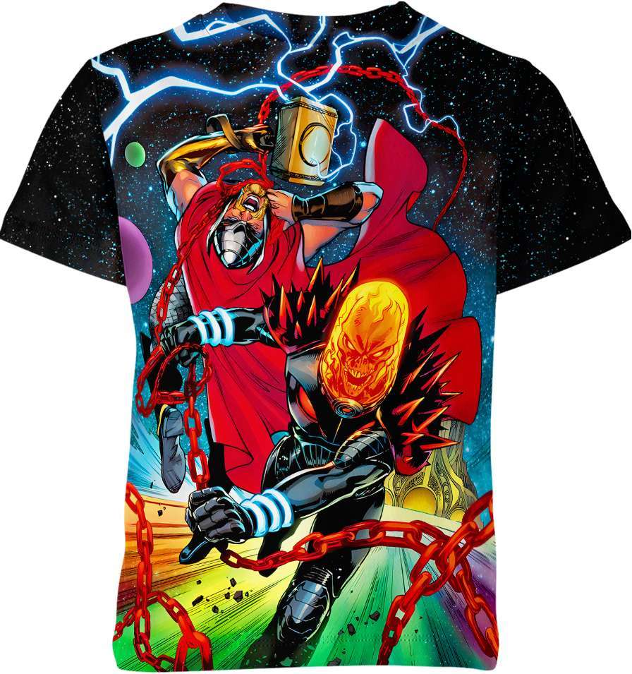 Thor Vs Cosmic Ghost Rider Marvel Comics Shirt