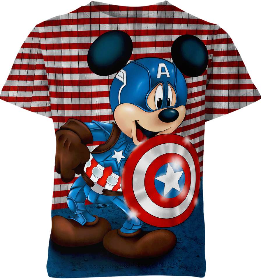 Mickey Mouse Captain America Shirt