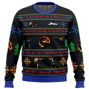 Finish Him! Mortal Kombat Ugly Christmas Sweater