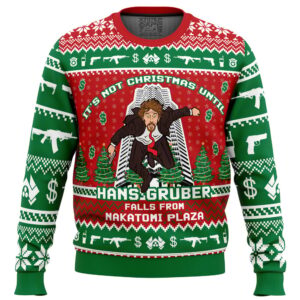 Hans Gruber Fall Nakatomi Plaza Die Hard Ugly Christmas Sweater