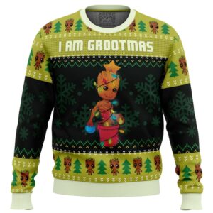 I am Grootmas Guardians of the Galaxy Marvel Ugly Christmas Sweater
