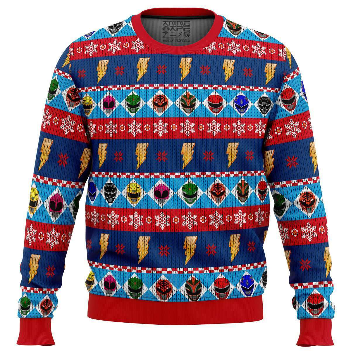 Mighty Helmets Power Rangers Ugly Christmas Sweater