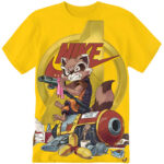 Customized Movie Gift Guardians of the Galaxy Rocket Raccoon Tshirt Yellow Shirt