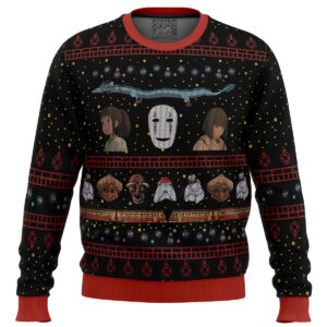 Studio Ghibli No Face Spirited Away Ugly Christmas Sweater