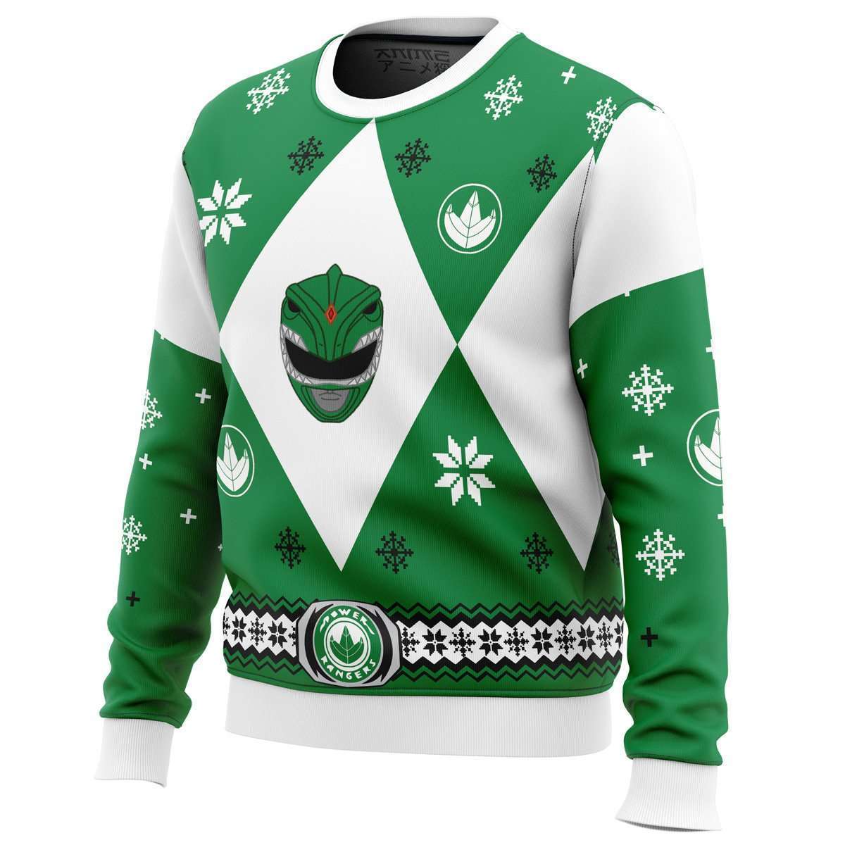 Mighty Morphin Power Rangers Green Ugly Christmas Sweater