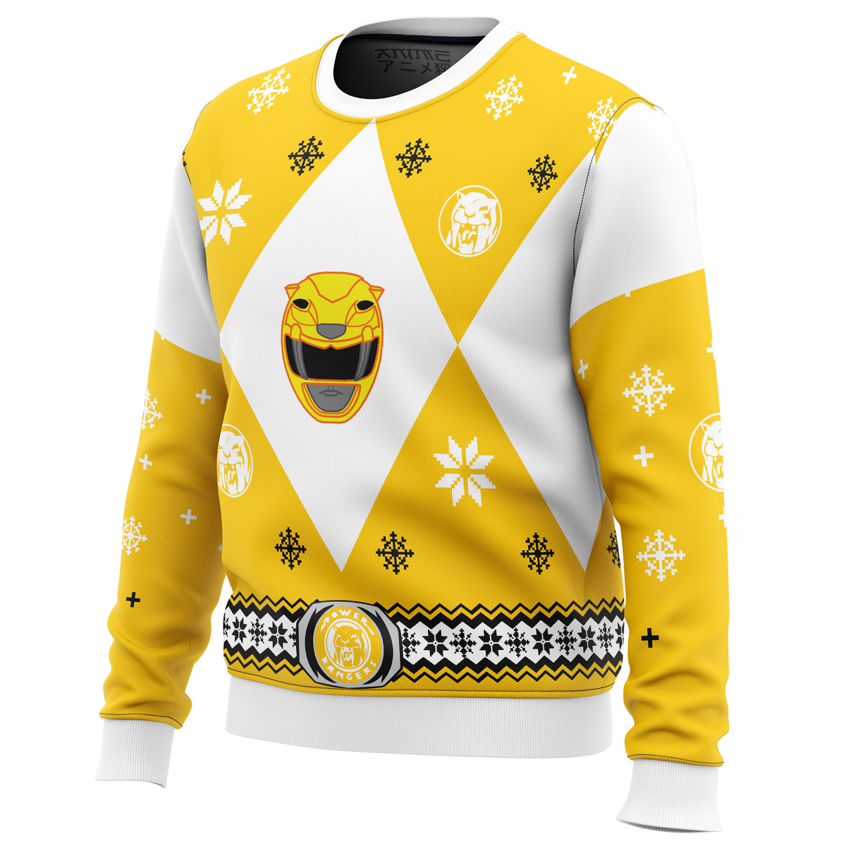 Mighty Morphin Power Rangers Yellow Ugly Christmas Sweater