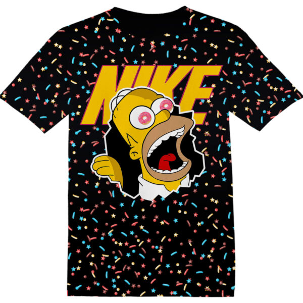 Customized The Simpsons Eat Donuts Pink Shirt