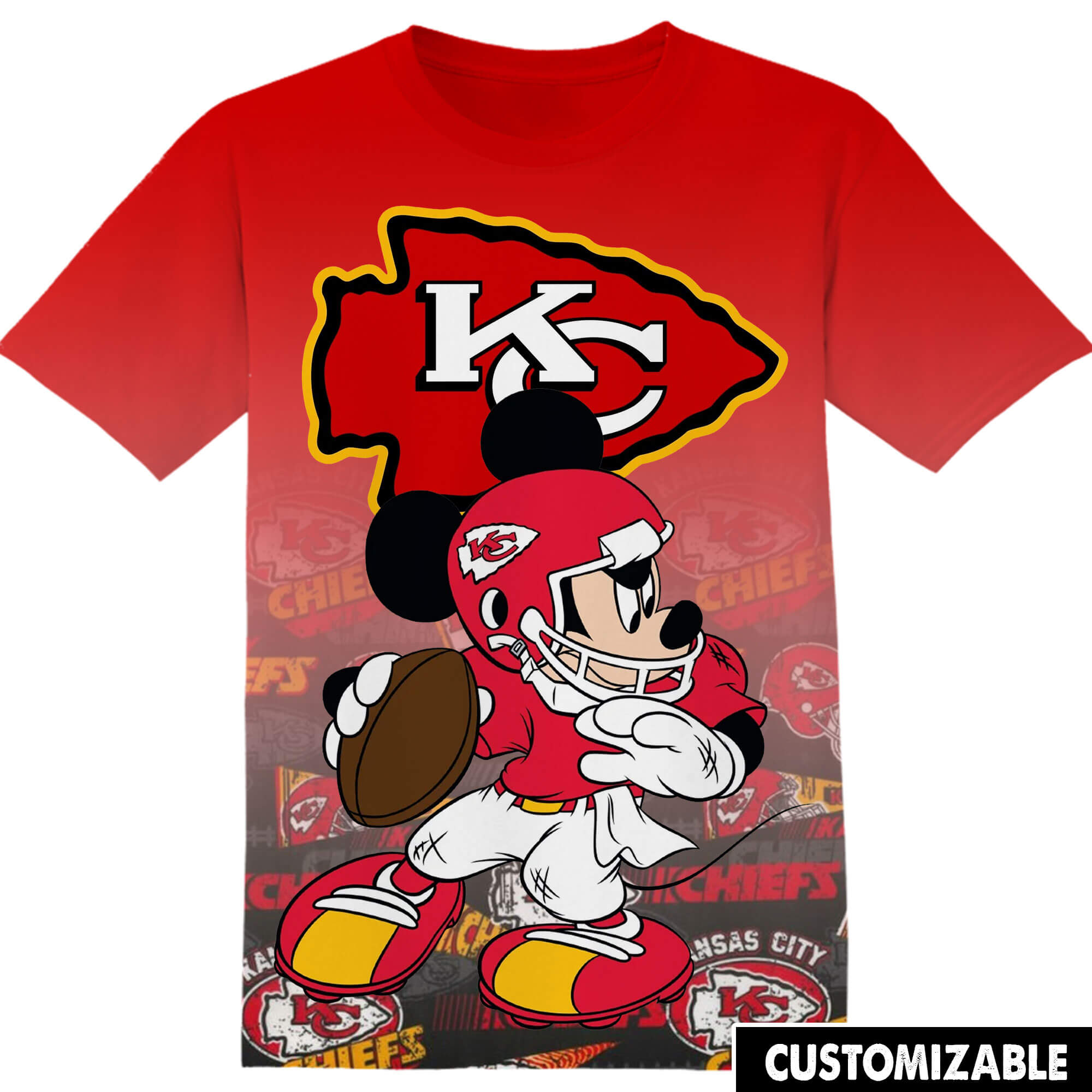 Customized NFL Kansas City Chiefs Mickey Shirt