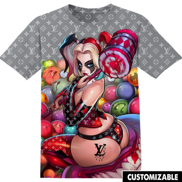 Customized Harley Quinn Fan LV Luxury Shirt