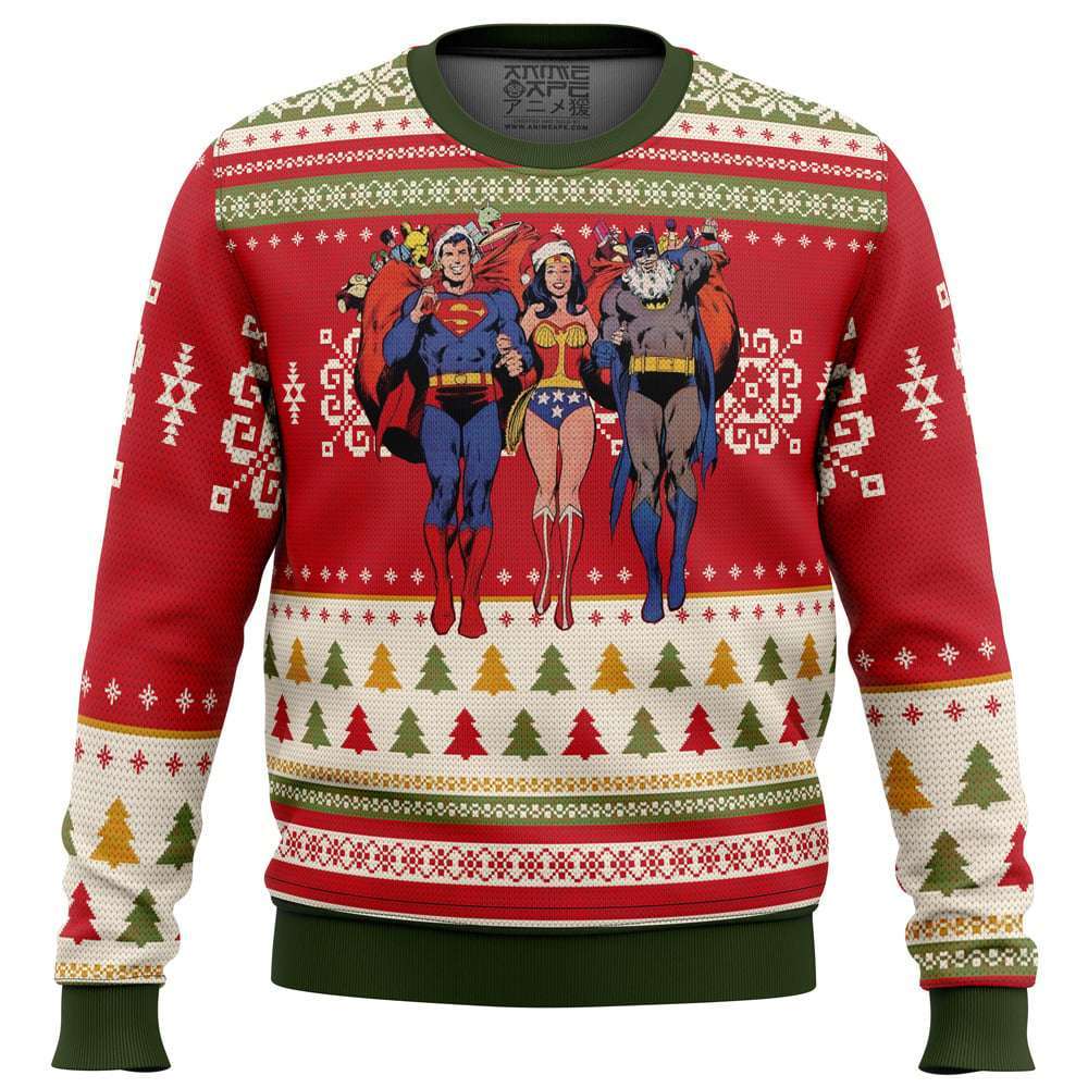Batman superman Wonder woman Ugly Christmas Sweater