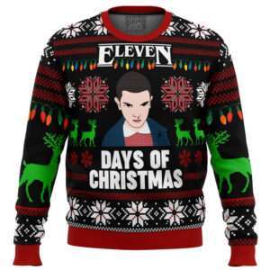 Stranger Things Eleven Days of Xmas Ugly Christmas Sweater