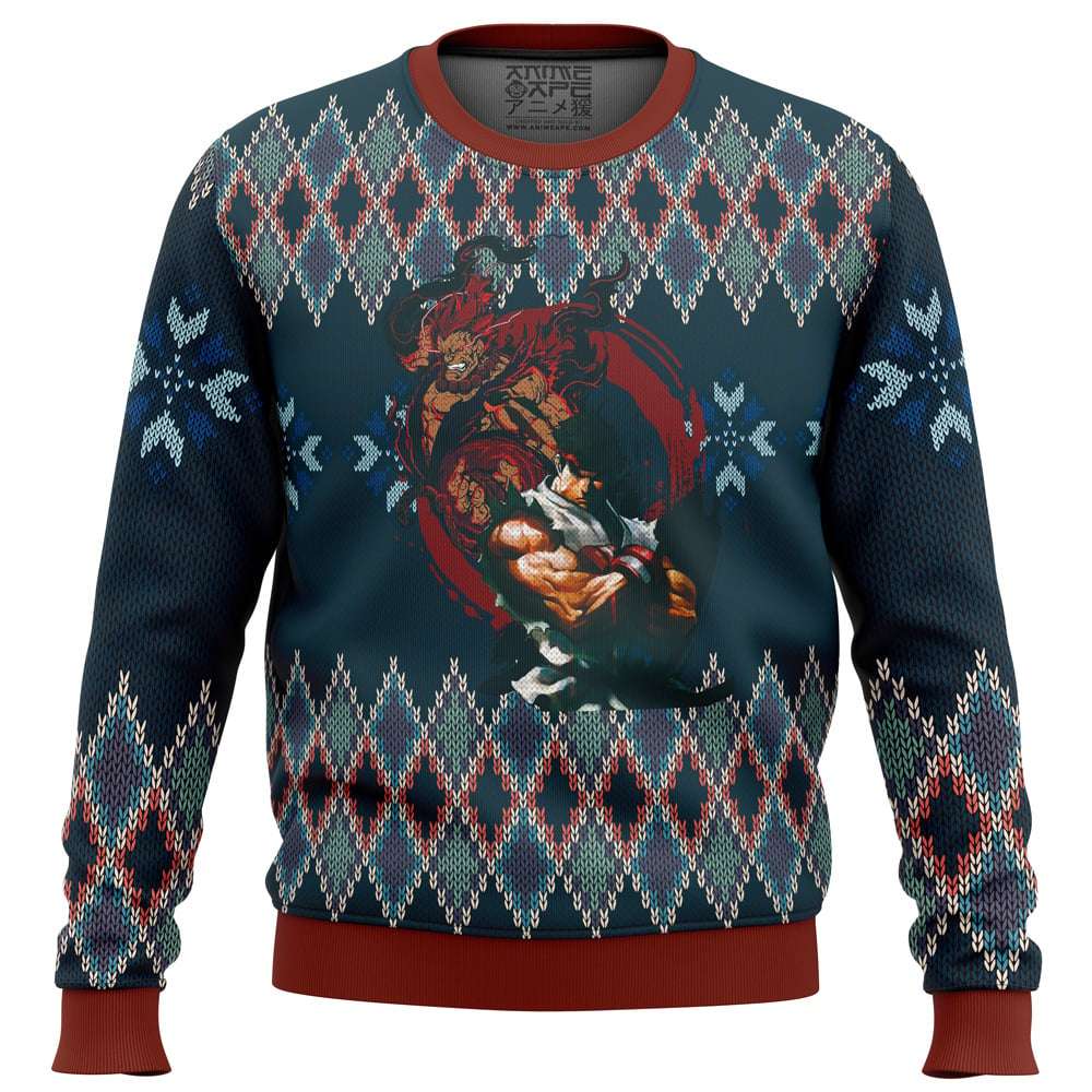 Street Fighter Ryu and Akuma Ugly Christmas Sweater
