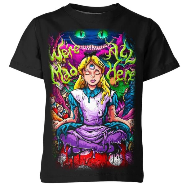 We_????re All Mad Here – Alice In Wonderland all over print T-shirt