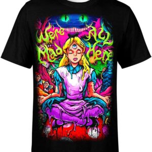 We_????re All Mad Here – Alice In Wonderland all over print T-shirt