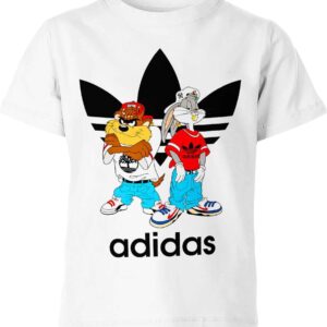 Taz And Bugs Bunny From Looney Tunes Adidas Shirt