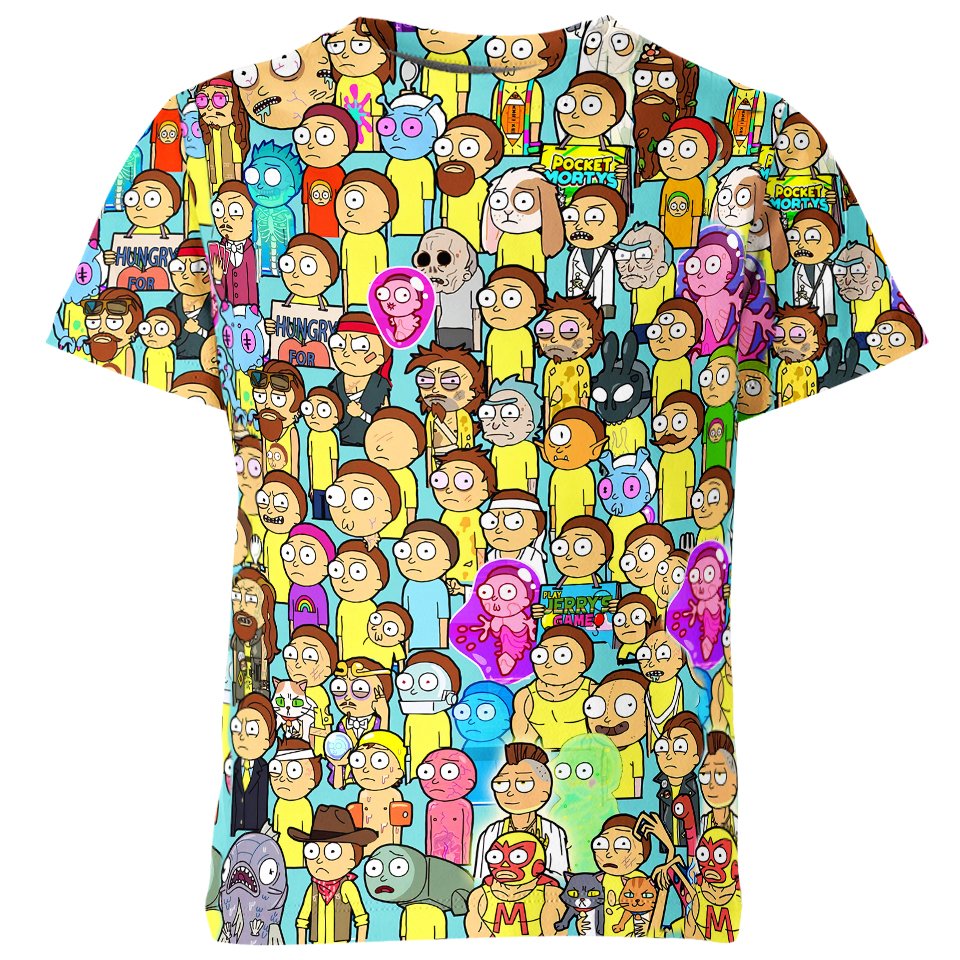 Where's Morty? - Rick and Morty all over print T-shirt