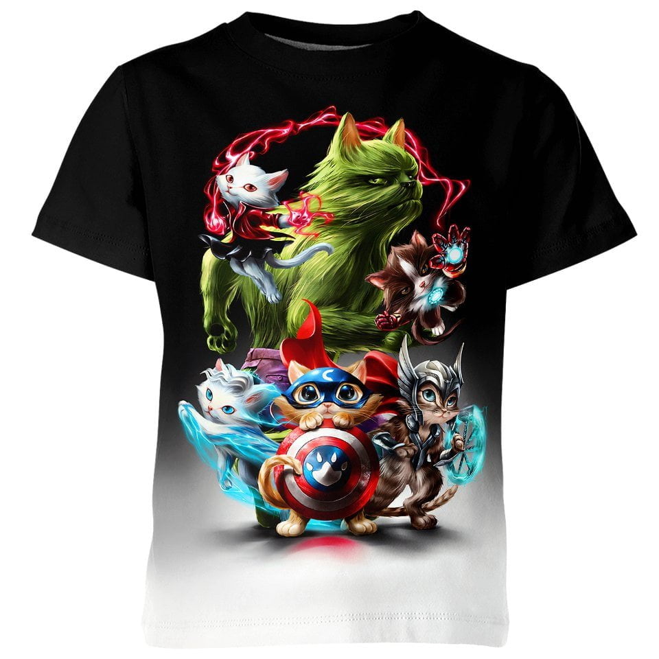 Cat Avengers Marvel all over print T-shirt