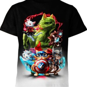 Cat Avengers Marvel all over print T-shirt