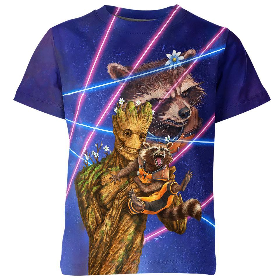Rocket and Groot All over print T-shirt